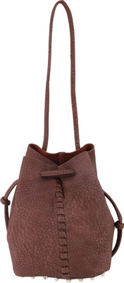 Satchel Women Casual Maroon PU Sling Bag