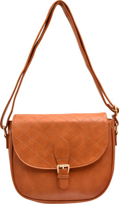 tap fashion Women Casual Brown PU Sling Bag