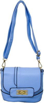 Heels & Handles Women Formal Blue Leatherette Sling Bag