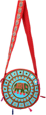 Rajrang Women Casual Blue Cotton Sling Bag