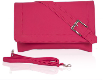 Memu Women Casual Pink PU Sling Bag