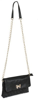 Lychee Bags Women Casual Black PU Sling Bag