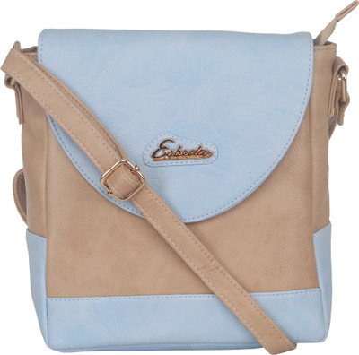 Esbeda Women Casual Blue Leatherette Sling Bag