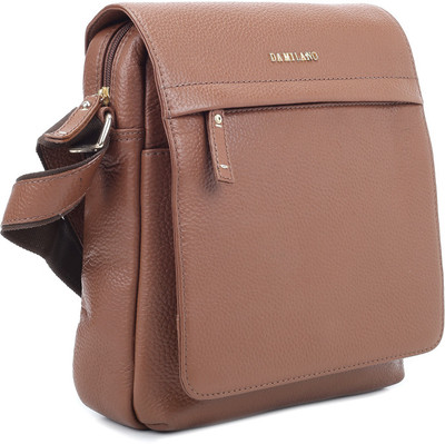 Da Milano Men & Women Casual Brown Sling Bag