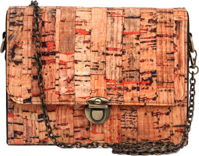 Zoe Makhoa Women Evening/Party Orange Silk Sling Bag