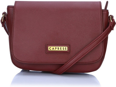 Caprese Women Casual Brown Leatherette Sling Bag