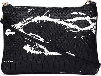 Cappuccino Women Casual Black Leatherette Sling Bag