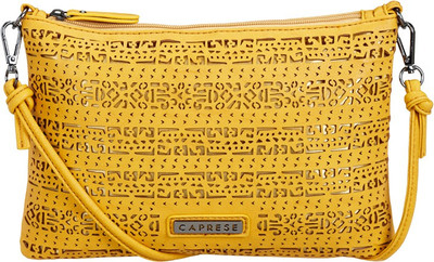 Caprese Women Casual Yellow Leatherette Sling Bag