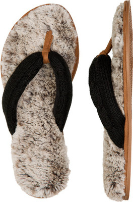 Dearfoams Fur Flip Flops, Brown_2