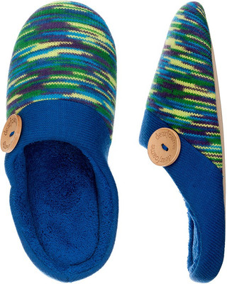 Dearfoams Fur Flip Flops, Blue