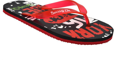 SnugIt Flip Flops, Black-red