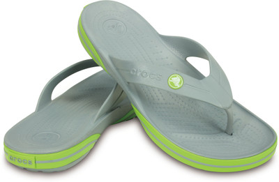 Crocs Boys Slipper Flip Flop, Concrete/volt green