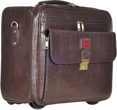 Hawai Croco Luggage Expandable Small Travel Bag - Medium(Brown)