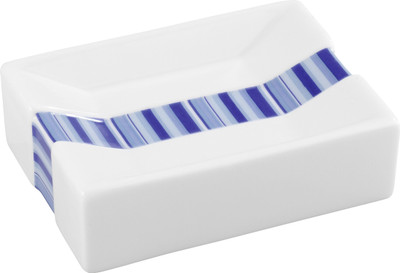 Home Collective - Wenko Porcelain Soap Dish Strips Blue(White, Blue)