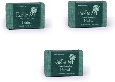 Rustic Art Organic Herbal Soap(300 g, Pack of 3)