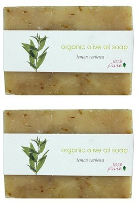 100% Pure Organic Olive Oil Soap Lemon Verbena 2 Pack(190 g)
