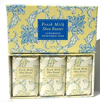 Greenwich Bay Trading Company Fresh Milk Shea Butter Luxurious Spa Soap Set by Individually Wrapped 3 in Gift Box(129 ml)
Greenwich Bay Trading Company Fresh Milk Shea Butter Luxurious Spa Soap Set by Individually Wrapped 3 in Gift Box(129 ml)