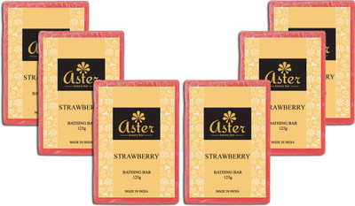 Aster Luxury Handmade Strawberry Soap 125g - Pack of 6(750 g, Pack of 6)