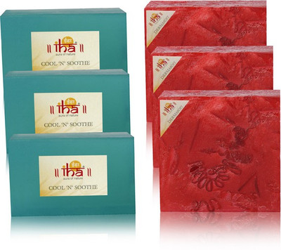 IHA Ayurvedic Cool N Soothe & Dermasoft Rose Soap Triple Pack of 6 Herbal Natural(675 g, Pack of 6)
IHA Ayurvedic Cool N Soothe & Dermasoft Rose Soap Triple Pack of 6 Herbal Natural(675 g, Pack of 6)