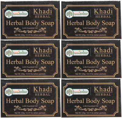 Khadi Rishikesh Herbal Geranium Body Soap-Pack of 6 Each(125 g, Pack of 6)