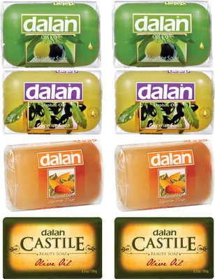 Dalan Castille & Glycerine Soap Combo Pack of Olive, Daphne & Almond Oil.(800 g, Pack of 8)
Dalan Castille & Glycerine Soap Combo Pack of Olive, Daphne & Almond Oil.(800 g, Pack of 8)