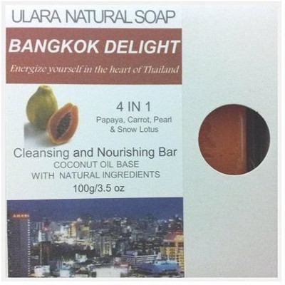 Ulara Natural Soap Papaya Soap + Carrot Snow Lotus & Pearl - Ulara Bangkok Delight 4 in 1 Made with Pure Coconut Oil(100 g)
Ulara Natural Soap Papaya Soap + Carrot Snow Lotus & Pearl - Ulara Bangkok Delight 4 in 1 Made with Pure Coconut Oil(100 g)