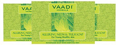 Vaadi Herbals Neem Soap () with Aloe Vera Extracts Vitamin E and Tea Tree Oil - Handmade Herbal Soap (Aromatherapy) with 100% Pure Essential Oils - ALL Natural - Best Anti-aging Therapy Pack of 3(79.5 ml, Pack of 3)
Vaadi Herbals Neem Soap () with Aloe Vera Extracts Vitamin E and Tea Tree Oil - Handmade Herbal Soap (Aromatherapy) with 100% Pure Essential Oils - ALL Natural - Best Anti-aging Therapy Pack of 3(79.5 ml, Pack of 3)