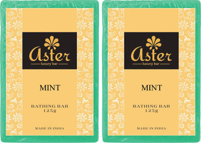 Aster Luxury Mint Handmade Soap - Set of 2(250 g, Pack of 2)