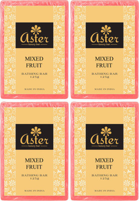 Aster Luxury Handmade Mixed Fruit Soap 125g - Pack of 4(500 g, Pack of 4)