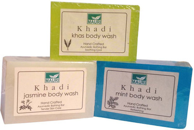Khadi Mauri Jasmine Khas Mint Soaps Pack of 3 Herbal Ayurvedic Natural(375 g, Pack of 3)
Khadi Mauri Jasmine Khas Mint Soaps Pack of 3 Herbal Ayurvedic Natural(375 g, Pack of 3)