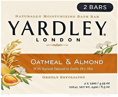Yardley London London Soap Bath Bar Oatmeal & Almond (Pack of 8)(240 g, Pack of 2)