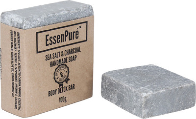 EssenPure Sea Salt & Charcoal Handmade Soap (Pack of 3)(300 g, Pack of 3)