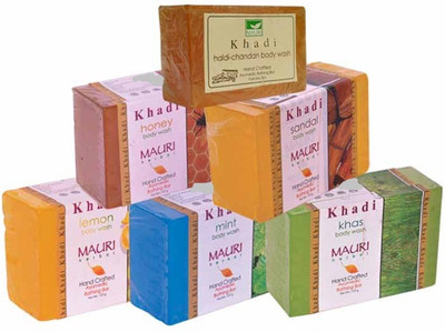 Khadi Mauri Lemon Mint Khas Honey Sandal Haldi-Chandan Soaps - Combo Pack of 6 - Premium Handcafted Herbal(750 g, Pack of 6)
Khadi Mauri Lemon Mint Khas Honey Sandal Haldi-Chandan Soaps - Combo Pack of 6 - Premium Handcafted Herbal(750 g, Pack of 6)