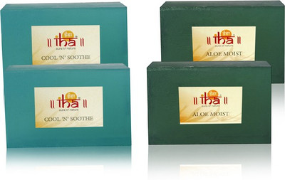 IHA Ayurvedic Cool N Soothe & Aloe Moist Soap Double Pack of 4 Herbal Natural(400 g, Pack of 4)
IHA Ayurvedic Cool N Soothe & Aloe Moist Soap Double Pack of 4 Herbal Natural(400 g, Pack of 4)
