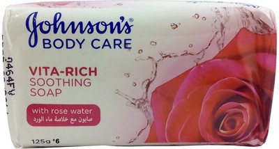 Johnson's Body Care Vita Rich Soothing Soap With Rose Water ( Pack of 6 )(125 g, Pack of 6)