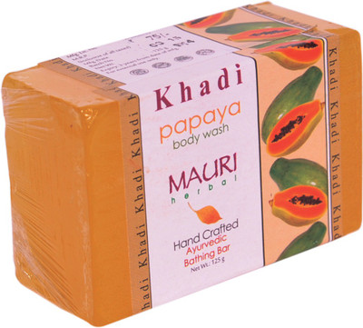 Khadi Mauri Premium Handcrafted Herbal Papaya Body Wash Soap(125 g)