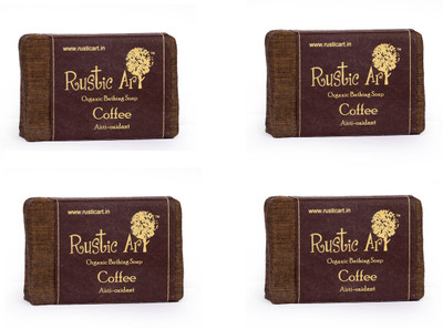 Rustic Art Organic Coffee Soap(400 g, Pack of 4)