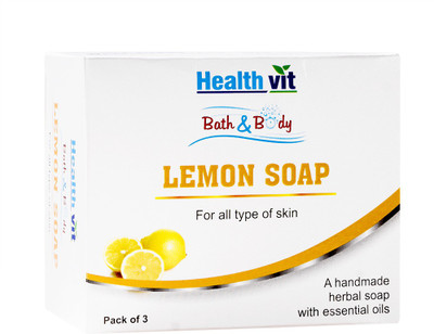 HealthVit Healthvit Bath & Body Lemon Soap 75g - Pack of 3(75 g, Pack of 3)