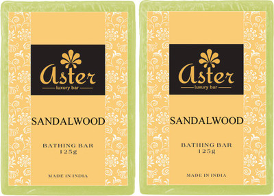 Aster Luxury Handmade Sandalwood Soap - Pack of 2(250 g, Pack of 2)
