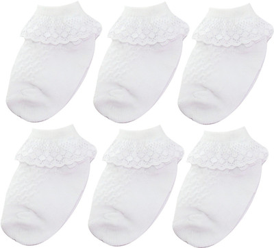 Neska Moda Baby Boys & Baby Girls Solid Ankle Length Socks(Pack of 6), White