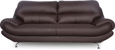 Godrej Interio Euro Pro Leatherette 3 Seater Sofa(Finish Color - Brown)