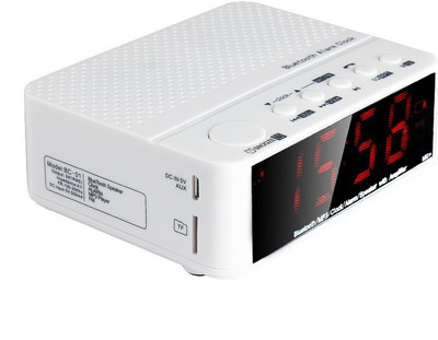 Saturn Retail Sound With Display Bluetooth Speaker Desktop Portable Alarm Clock FM Radio White (BC-01) 5 W Portable Bluetooth Speaker(White, Mono Channel)
Saturn Retail Sound With Display Bluetooth Speaker Desktop Portable Alarm Clock FM Radio White (BC-01) 5 W Portable Bluetooth Speaker(White, Mono Channel)
