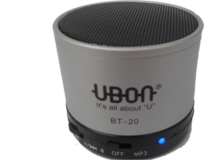 Ubon WIRELES PORTABLE SPEAKER BT-20 IN GREY COLOUR 4 W Portable Bluetooth Speaker(Grey, 2.1 Channel)