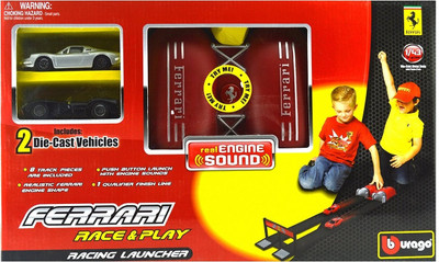 Bburago Ferrari Race Play Racing Launcher Scale 1:43(Multicolor)