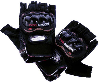 Pa PROBIKERZ(HALF)-BLACK-XL-66 Cycling Gloves (L, Black)