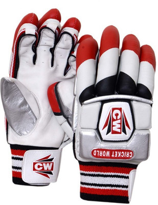 CW Skipper Batting Gloves (Free Size, White, Red, Black), Black;red;white