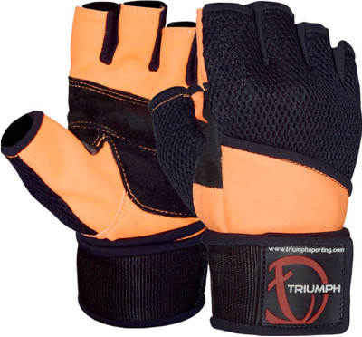 Triumph Burly Gym & Fitness Gloves (, Black, Orange