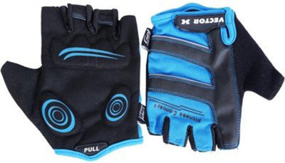 Vector X VX-580-BLUE-L Gym & Fitness Gloves (L, Black)