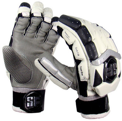 Stanford Powerbow Mens Batting Gloves (L, White, Black), Black;white