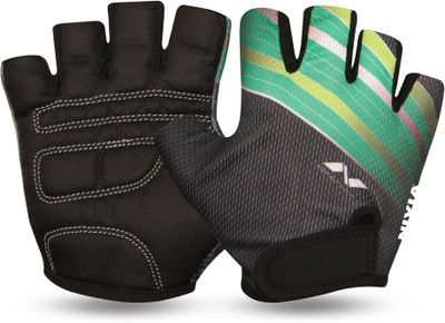 Nivia Spark Gym & Fitness Gloves (L, Green, Black), Black;green